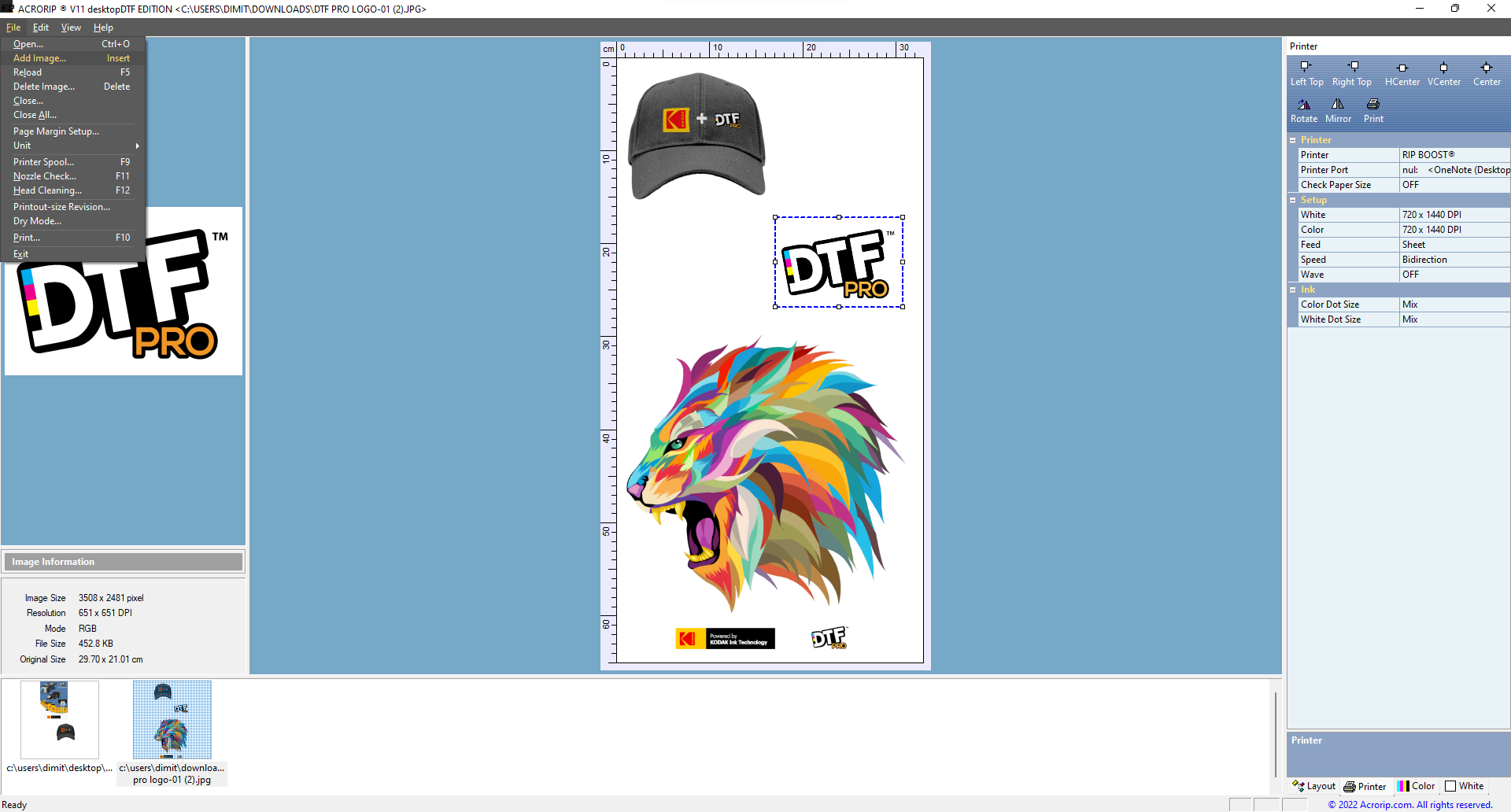 Acrorip 11 Acrorip 10 Download grátis free instalação DTF DTG UV 