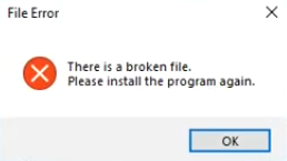 Erro There is a broken file